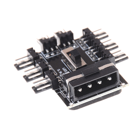 IDE Molex 1 To 8 Multi Way Splitter Cooler Cooling Fan Hub 3pin 12V Power Socket PCB Adapter 2 Level Speed Control PC Computer ► Photo 1/6