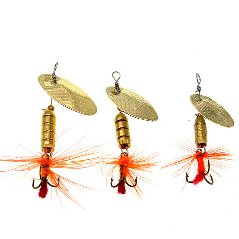 1Pc Spinnerbait Fishing Lure Rotating Spinner Sequins Wobbler Bait Spiner Spinerbait with Feather for Bass Trout Perch Pike ► Photo 1/5