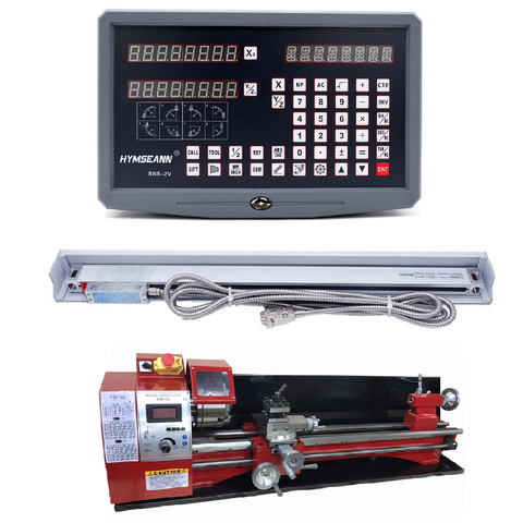 WM210V Lathe Complete Precision Instrument DRO kit 2 Axis Digital Readout with X axis Y axis 2 Pieces Linear Scales Encoders ► Photo 1/6