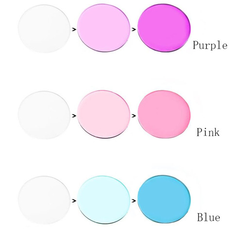 BCLEAR 1.61 Transition Color Photochromic Glasses Optical Lenses Myopia Sunglasses Single Vision Lens Pink Purple Blue Chameleon ► Photo 1/6