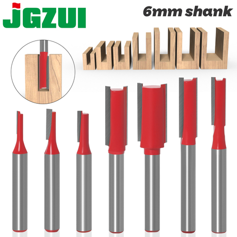 1pc 6mm Shank Straight Bit Tungsten Carbide Single Double Flute Router Bit Wood Milling Cutter for Woodwork Tool ► Photo 1/6