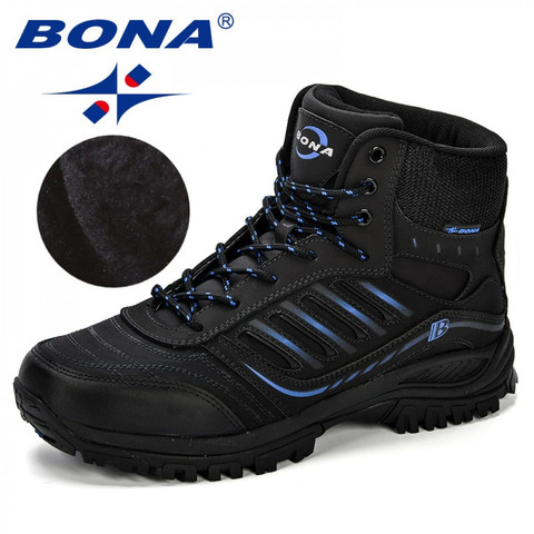 BONA Men Hiking Shoes Mid-Top Split Leather Outdoor Sneaker Men Comfy Trekking Boots Men Trail Camping Climbing Hunting Sneakers ► Photo 1/6