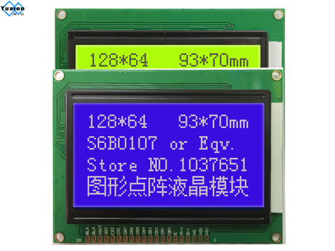 12864  lcd display module 5v green blue  NT7108  12864A  20pin hot selling ► Photo 1/6