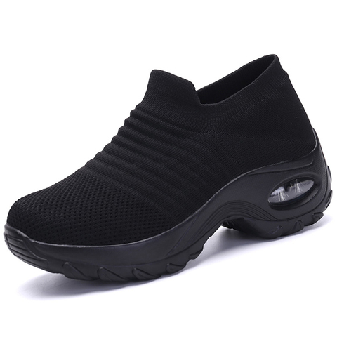 2022 Spring Women Breathable Shoes Woman Flat Slip on Platform Tenis for Women Mesh Sock Sneakers Shoes zapatillas aire mujer ► Photo 1/6