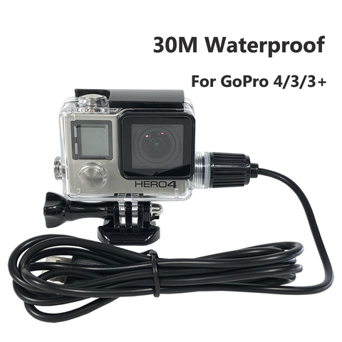 Mortocycle Charging Waterproof Housing Case for Gopro Hero 4/3/3+ Underwater Diving Protective Shell with USB Cable Accessories ► Photo 1/6