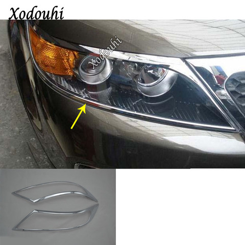 For Kia Sorento L 2009 2010 2011 2012 Car Front Head Light Lamp Detector Frame Stick ABS Chrome Trim Cover Molding Part 2pcs ► Photo 1/4