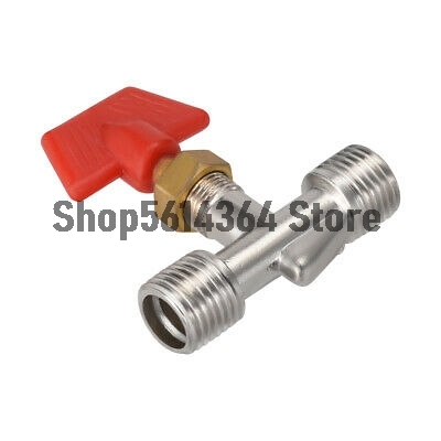 Metal 1/8PT 1/4PT Male Thread Air Compressor Inline Manual Valve Red Silver Tone ► Photo 1/3