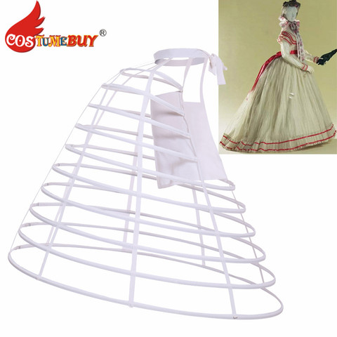 Costumebuy Shaped Bird Cage Skirt Slip Petticoat Flat Front Back Up Hoop Crinoline Prom Underskirt Victorian Rococo Dress ► Photo 1/6