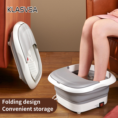 KLASVSA Foldable Foot Bath Massager With Bubble Infrared Heating Foot Soak Massage Wheels Massage Relaxation ► Photo 1/6