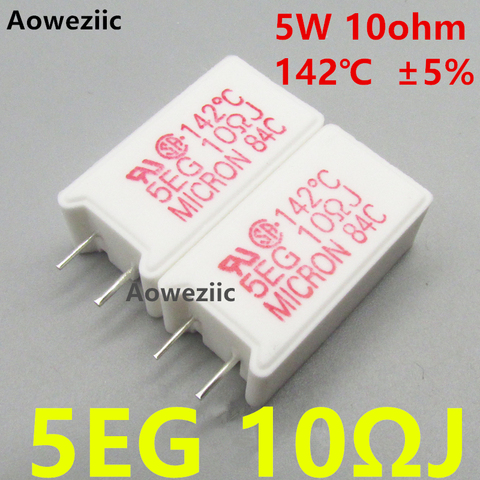 RWT05 10ΩJ 142℃ 5W 10Ohm ±5% 5EG 10ΩJ F5K100J14 F5K TAM 10ΩJ 145℃ 5W10RJ Vertical Cement Resistance with Temperature Protection ► Photo 1/1