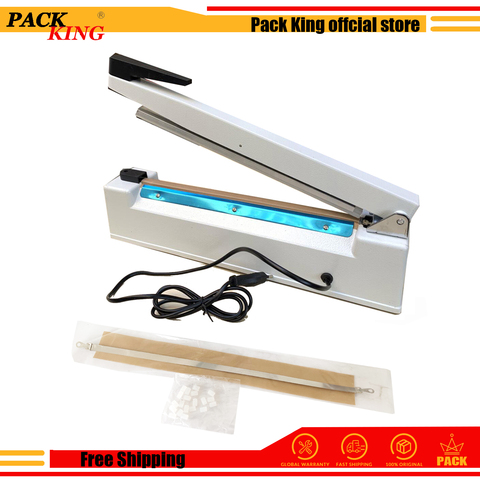 Manual Impulse Sealer Heat Plastic Bag Sealer With Date Mold Sealing Machine Metal Case 8mm Wide 30cm Length With Date Coder ► Photo 1/6