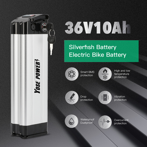 Electirc Bike Silverfish Lithium battery for Phylion XH370-10J 36V 10Ah Ebike Battery For MiFa,Rex,Prophete,Aldi E-bikes Akku ► Photo 1/6