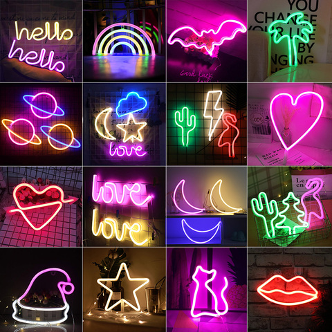 LED Cloud Design Neon Sign Night Light Art Decorative Lights Plastic Wall Lamp for Kids Baby Room Holiday Lighting Xmas Party ► Photo 1/6