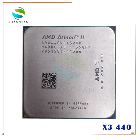 AMD Athlon II X3 440 3GHz Triple-Core CPU Processor ADX440WFK32GM ADX440WFK32GI Socket AM3 938PIN ► Photo 1/1