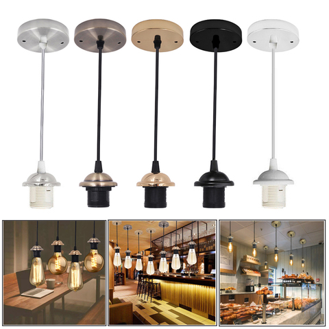 AC 220V Vintage Edison Lamp Base E27 Screw Ceiling Rose Light Pendant Light Holder E27 Screw Socket Base for Retro Incandescent ► Photo 1/6