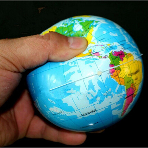 AACAR 1Pc World Map Soft Foam Earth Globe Hand Wrist Exercise Stress Relief Squeeze Foam Ball ► Photo 1/6