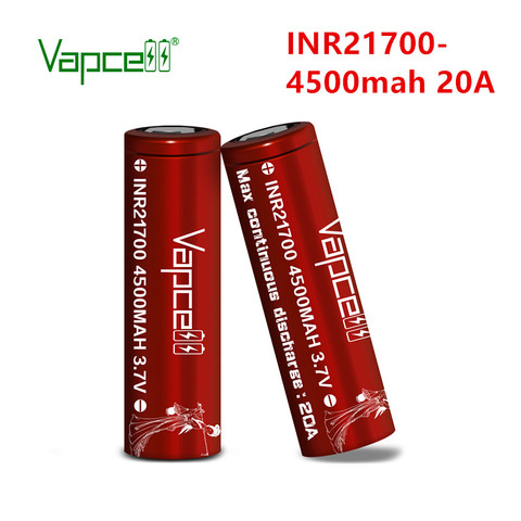 Vapcell 100% original 21700 4500 mAh 20A 3.7V Rechargeable Li-Ion high capacity battery for flashlight power tools batteries ► Photo 1/6