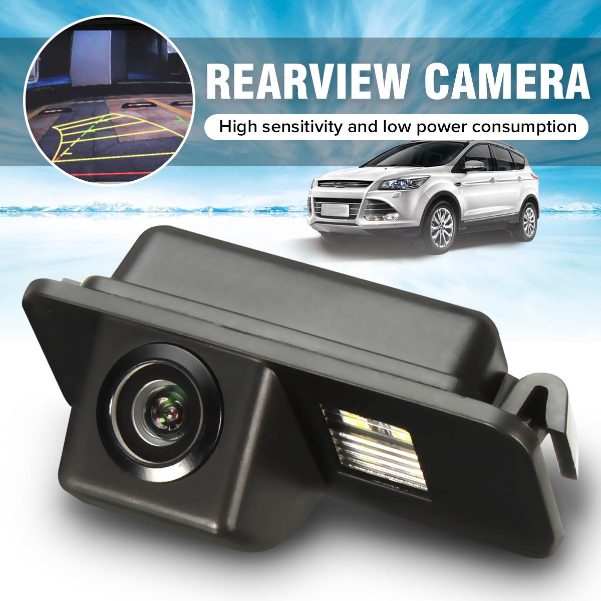 Wireless CCD HD Car Rear View Camera Reverse Parking Night Vision Waterproof for Ford Mondeo BA7 Focus C307 S-Max Fiesta Kuga ► Photo 1/6