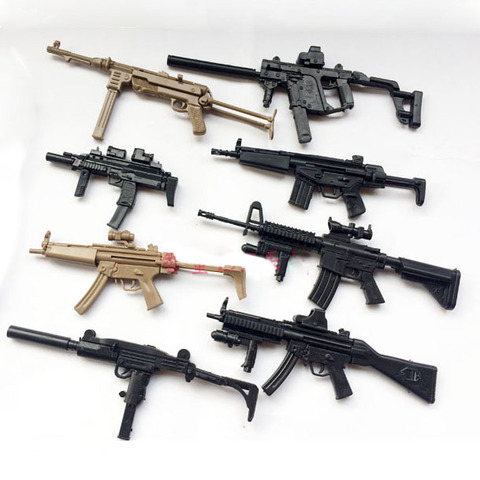 1:6 Assemble Gun 1 / 6 Weapon Model MP5 MP40 UZI Submachine Gun  Plastic Gun Military Simulation Toys Color Random ► Photo 1/6