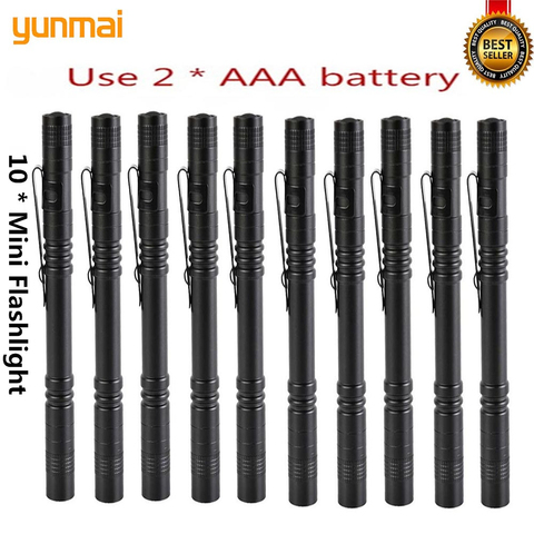 10 Pcs new Mini Portable Small Penholder Led Flashlight Night Walking Lighting Maintenance Work Torch Aluminum Alloy Wholesell ► Photo 1/6