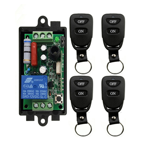 Wireless Remote Control Light Switch 10A Relay Output Radio AC 220 V 1CH 1 CH Receiver Module + Belt buckle Transmitter ► Photo 1/3