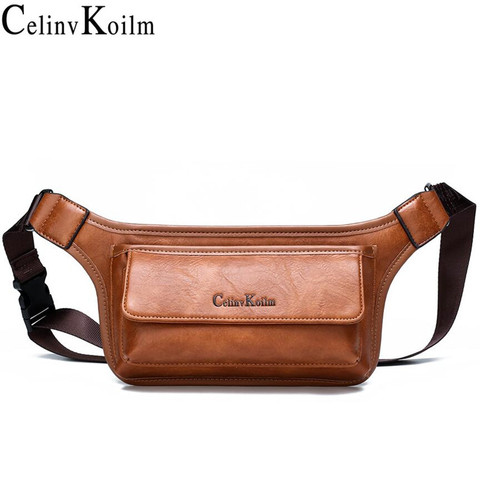 Celinv Koilm Men Waist Bag Pack Casual Functional Phone Belt Bag Male Unisex Crossbody Sling Bag for Belt Leather Chest Pouch ► Photo 1/6