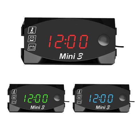 Universal Motorcycle Electronic Clock Thermometer Voltmeter Three-In-One IP67 Waterproof Dust-proof LED Watch Digital Display ► Photo 1/6