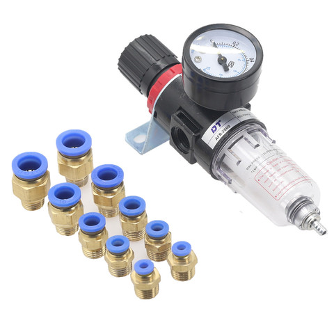 Pneumatic Air Source Treatment Filter AFR2000 Adjustable Pressure Gauge 1/4