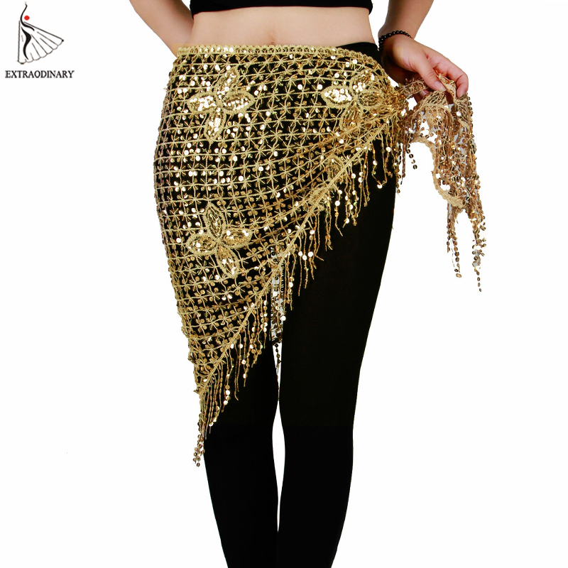 New Belly Dance Egypt Style Multiple Color Hip Scarf Belt Triangle Shawl 4 color