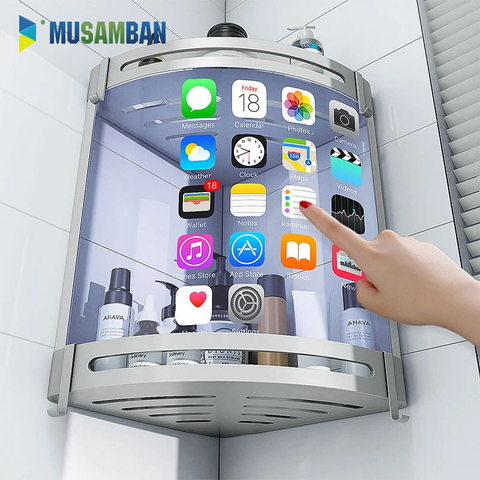 MUSAMBAN Bathroom Shelf Toilet Vanity Triangle Towel Organizer  Storage Rack Wall-mounted Shampoo Holder Bathroom Accessories ► Photo 1/6