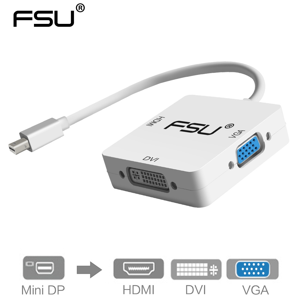 Sovesal voldsom større FSU 3 in 1 Mini DP DisplayPort to HDMI VGA DVI Adapter Mini DP Cable  Converter for Mac Book Pro Air Monitor Mini DisplayPor - Price history &  Review | AliExpress Seller -