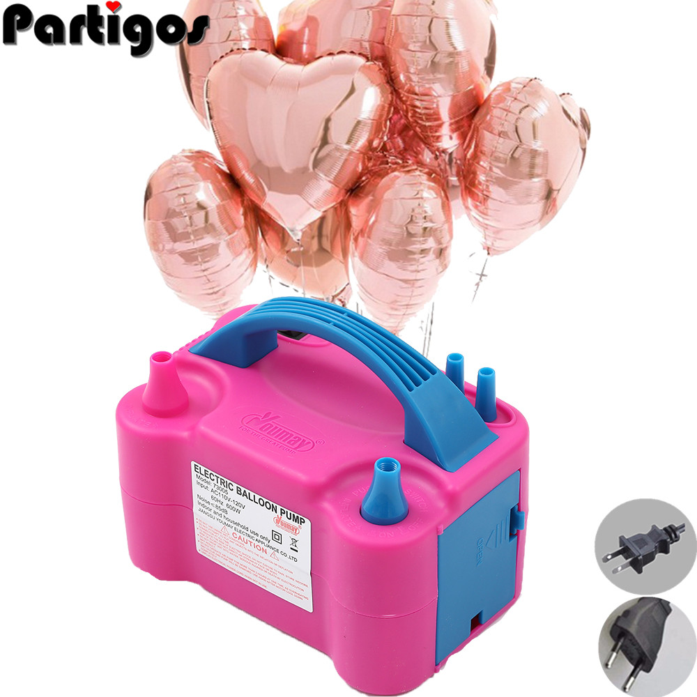 110V Portable Double Hole Electric Balloon Inflator Pump Air Blower AC  Inflatable Tools Air compressor