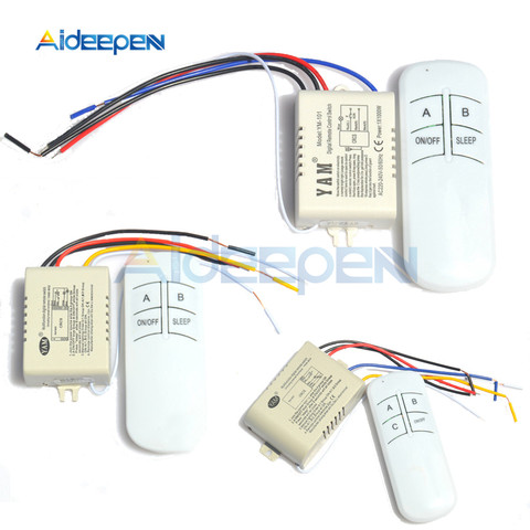 1/2/3 Ways ON/OFF 220V Lamp Light Digital Wireless Wall Remote Control Switch Receiver Transmitter ► Photo 1/6