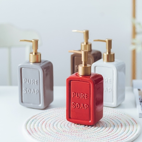 470ML Liquid Soap Dispenser Ceramic Shampoo Hand Sanitizer Pump Bottle Kitchen Bathroom Accessories Outdoor Travel Bottle ► Photo 1/6