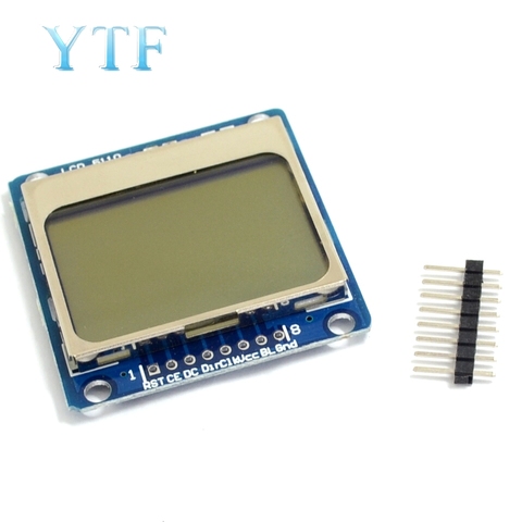 Smart Electronics LCD Module Display Monitor Blue Backlight Adapter PCB 84*48 84x84 Lcd 5110 Nokia 5110 Screen For Arduino ► Photo 1/6