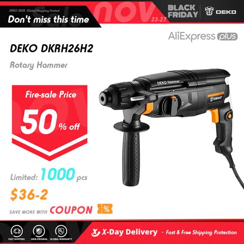 DEKO DKRH26H2 Multifunctional Rotary Hammer with BMC&6pcs Accessories Electric Demolition Hammer Impact Drill Punch Power Tools ► Photo 1/5