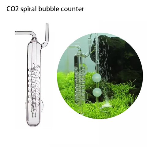 Aquarium Tank ，CO2 Diffuser Bubble Counter Spiral Glass Atomizer Regulator for Planted Tank with Suction Cup CO2 Equipments ► Photo 1/6