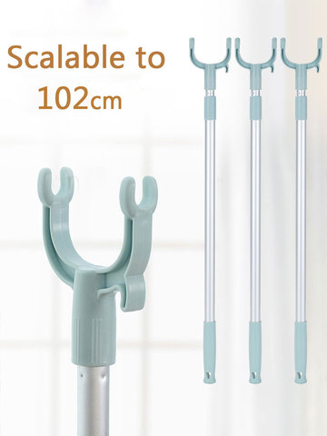 Vanzlife balcony fork pole the hangers for clothes pole retractable pole drying pole fork dress stick space saving clothing rack ► Photo 1/6