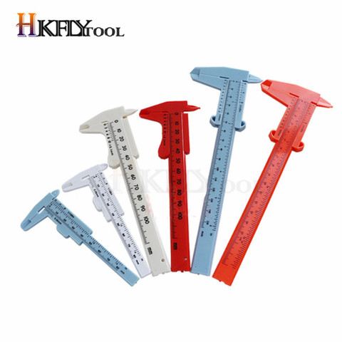 High quality 1pcs 0-80mm double rule scale plastic Vernier caliper measuring Student Mini tool ruler Gift ► Photo 1/6