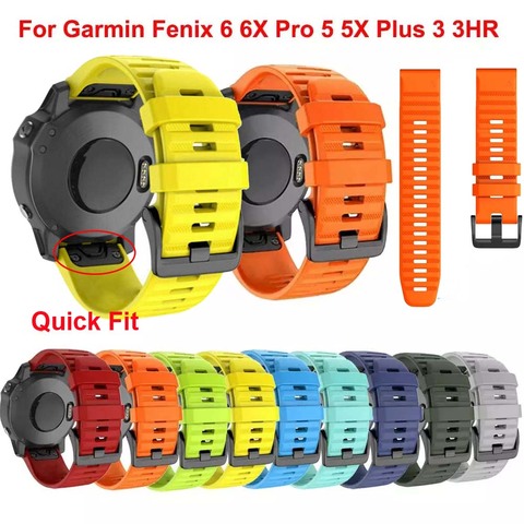 26 20 22mm Sport Silicone Watchband Wriststrap for Garmin Fenix 6X 6 6S Pro 5X 5 5S Plus 3 3HR  Easy Fit Quick Release wirstband ► Photo 1/6