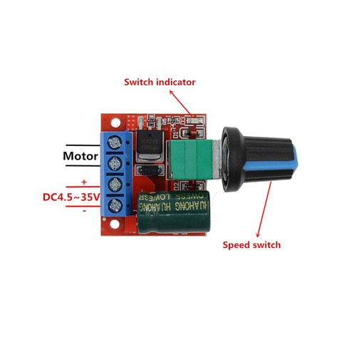 Mini DC-DC 4.5V-35V 5A 90W PWM DC Motor Speed Controller Module Speed Regulator Control Adjust Adjustable Board Switch 12V 24V ► Photo 1/4