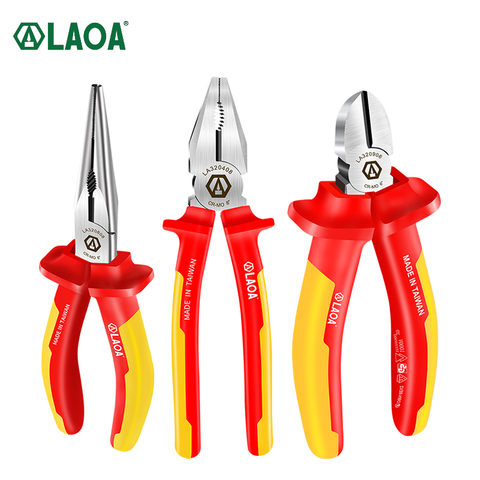 LAOA VDE Insulated Wire Cutters Long Nose Pliers Diagonal Pliers 1000V Cr-Mo Steel German certification ► Photo 1/6