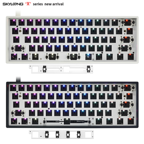 gk61xs gk61 dual mode bluetooth 5.0 60% mechanical keyboard rgb switch led hot swapping socket type c pcb case split spacebar ► Photo 1/6