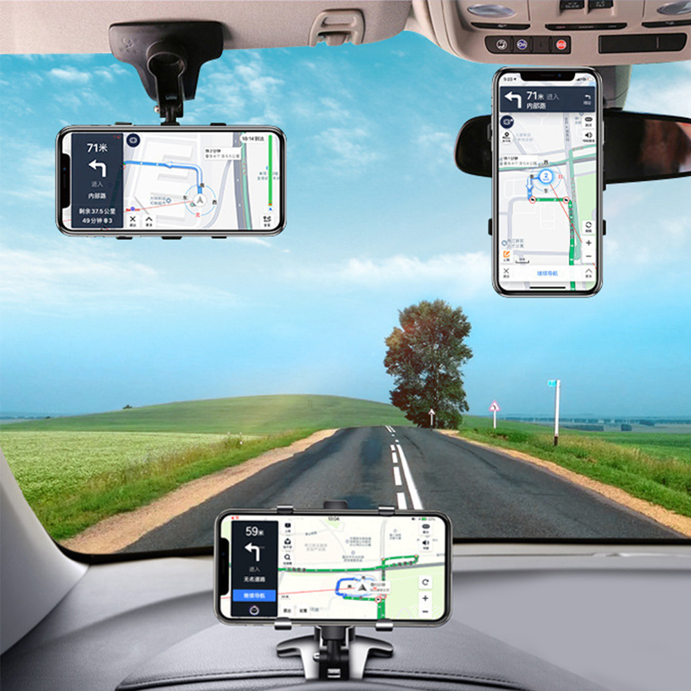 ANMONE Dashboard Car Phone Holder 360 Degree Mobile phone Stands Rearview Mirror Sun Visor In Car GPS Navigation Bracket ► Photo 1/6