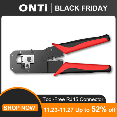 ONTi RJ45 Crimping Tool Ethernet Network LAN Cable Crimper Cutter Stripper Plier Modular 8P RJ45 and 6P RJ12 RJ11 ► Photo 1/5