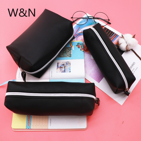 Big Pencil Case For Boys Black Leather Pencil Cases For Girls Cute