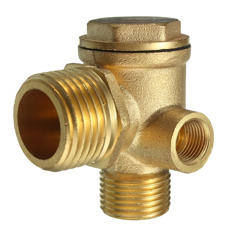 3 Port Brass Air Compressor Valve Air Central Pneumatic Compressor Check Valve 44x44x30mm Valves Thread 90 Degree DIY Home Tools ► Photo 1/6