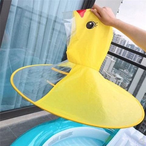 Children's Raincoat Transparent UFO Raincoats Hands Free Rain Poncho Baby Funny Duck Rain Coat Rain Cover Raincoat for kids ► Photo 1/6