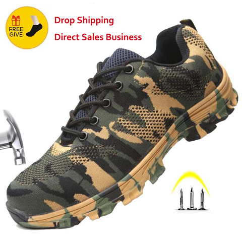 Air Mesh Work Safety Boots Men Anti-Piercing Indestructible Shoes Men Boots Puncture-Proof Sneaker Steel toe shoes Dropshipping ► Photo 1/6