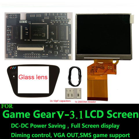 Highlight Full Display V-3.1 LCD Screen For SEGA Game Gear GG Adjustable Brightness Support VGA output Mod HighLit V3.1 LCD Kits ► Photo 1/6